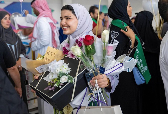 The Saudi science and engineering team arrives in the Kingdom on Sunday after winning 27 awards at the Regeneron ISEF. (SPA)