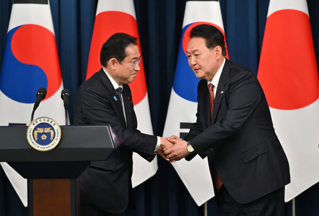 Ties between the United States' Asian allies have warmed in recent months in the face of the North Korean threat. (AFP)