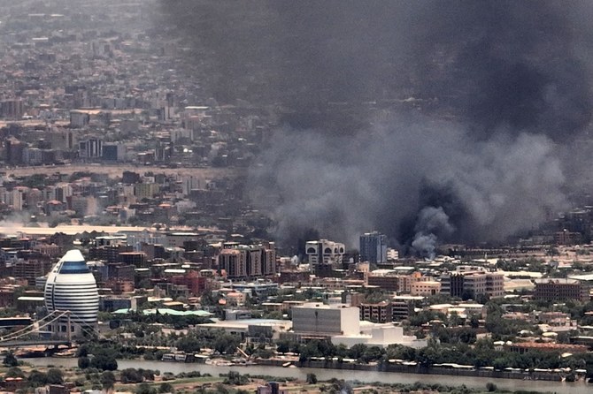 Smoke billows during fighting in the Sudanese capital Khartoum (AFP)