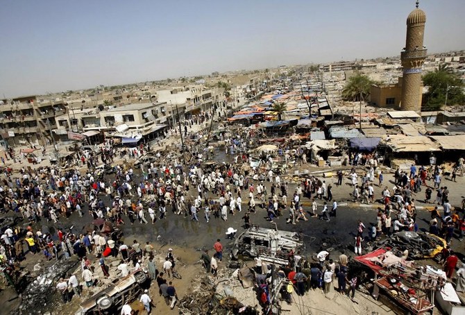 A file photo showing a car bomb that exploded in a busy market in Baghdad's Sadr City neighborhoodin 2006 killing at least 60 people.(AFP)