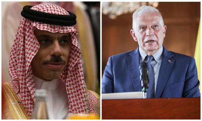 Saudi Arabia’s Foreign Minister Prince Faisal bin Farhan received a telephone call from the EU’s Josep Borrell on Monday. (File/AFP)