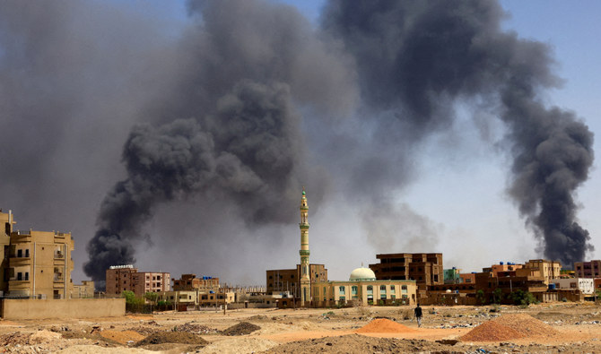 Smoke rises above buildings after aerial bombardment, during clashes between the paramilitary Rapid Support Forces and the army in Khartoum. (Reuters file photo)