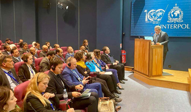 The meeting attended by Catherine Colthart, Interpol assistant director for CBRNE and vulnerable targets, and Ali Al-Khalaileh, head of the coordination desk for the Middle East and North Africa at INTERPOL’s General Secretariat. (Supplied)