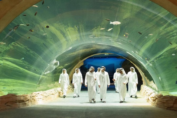 Abu Dhabi’s Crown Prince Sheikh Khaled bin Mohamed bin Zayed Al-Nahyan at SeaWorld Abu Dhabi. (WAM)