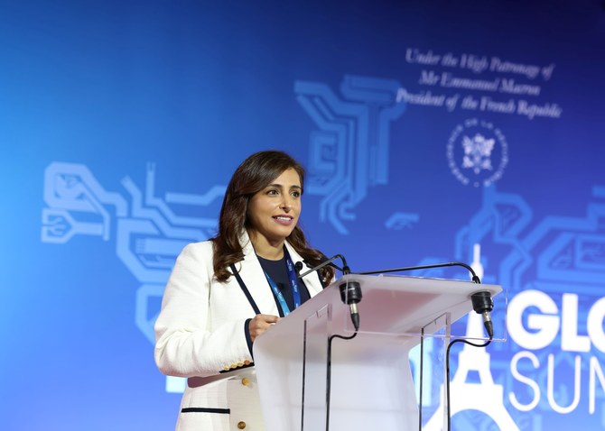 Sheikha Bodour Al-Qasimi, President of Sharjah Research, Technology and Innovation Park, addressing the 2nd Women in Tech Global Summit in Paris. (WAM)