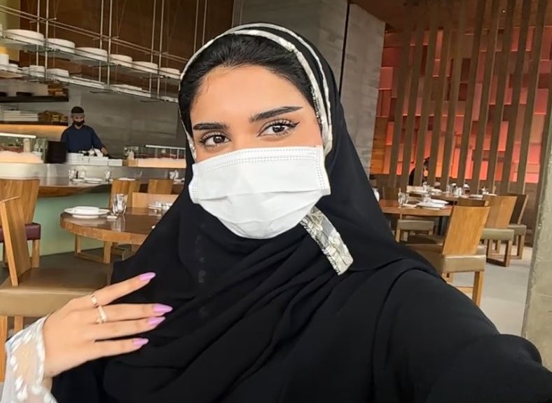 Shadn taking a selfie at ROKA, a Japanese restaurant in Riyadh. (supplied)