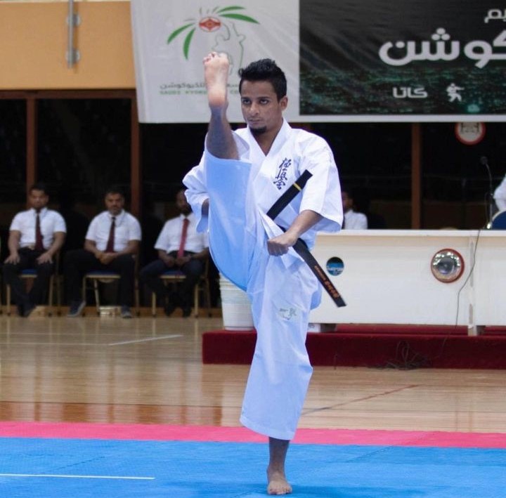 Last month, he faced perhaps his greatest challenge yet when he represented Saudi Arabia at a kata competition in Tokyo. (Supplied)