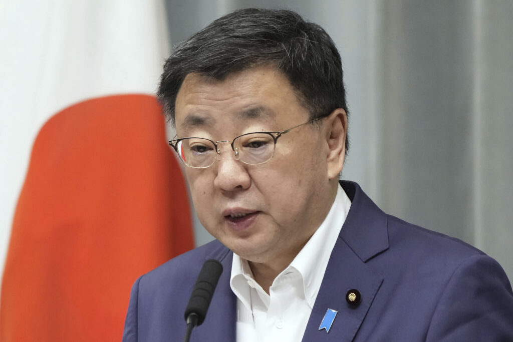 Japan's Chief Cabinet Secretary Hiroakazu Matsuno speaks about a shooting that took place at Gifu prefecture, during a press conference at the prime minister's office in Tokyo, Wednesday, June, 14, 2023. (File/Kyodo News via AP)
