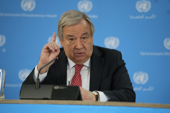 UN Secretary-General Antonio Guterres said he was proud of Volker Perthes’s work as special representative of the secretary-general in Sudan. (AP)