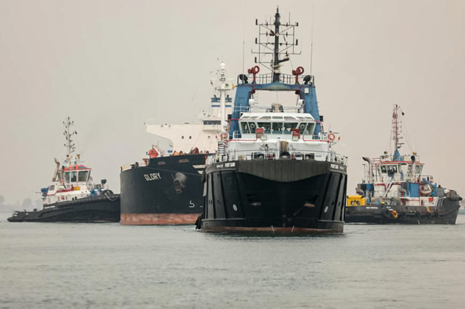 Less than two weeks ago, tugboats moved a bulk carrier stranded for several hours in the Suez Canal. (File/AFP)