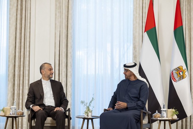 UAE President Sheikh Mohamed bin Zayed Al-Nahyan on Thursday met with Iran’s foreign affairs minister Hossein Amir-Abdollahian. (WAM)