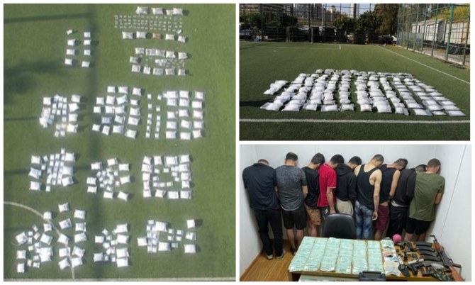 General Directorate of Internal Security Forces announcing that it had “busted the most dangerous drug-trafficking network within the Mount Lebanon governorate, arrested nine people, and seized 46 kg of drugs, including 13,000 envelopes containing 34 kg of cocaine.” (Supplied)