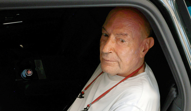 Arnon Milchan, a Hollywood producer and Israeli citizen, arrives at The Old Ship Hotel to provide testimony in Israeli Prime Minister Benjamin Netanyahu's trial, in Brighton, Britain June 25, 2023. (REUTERS)