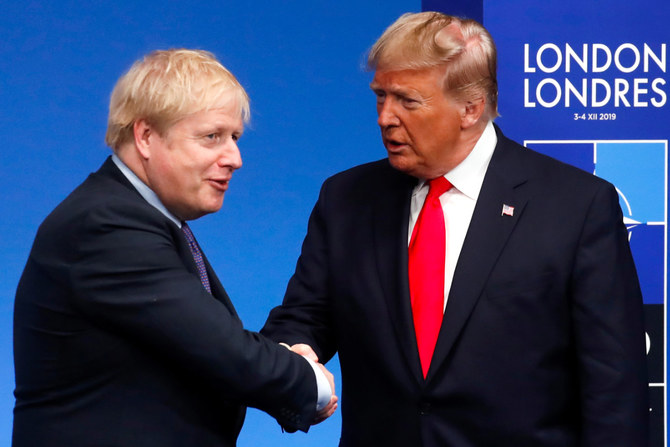 Boris Johnson and Donald Trump meeting in London on December 4, 2019. (AFP/ File Photo)