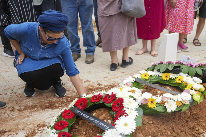Mourners attend the funeral of Hana Nachenberg, in Modiin, Israel, Thursday, June 1, 2023. (AP)