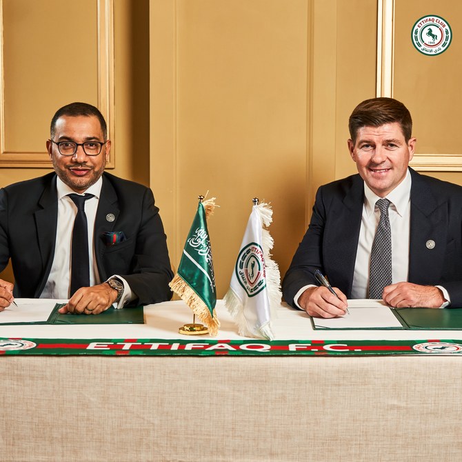 Former Liverpool captain Steven Gerrard is the latest star name to make the move to Saudi Arabia after signing a deal to become head coach of Al-Ettifaq. (Twitter/@akhbaar24sports)