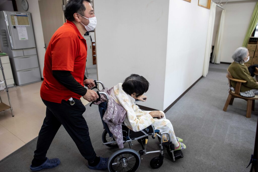 Foreigners can work at elderly care facilities under Japan's programs to accept foreign technical interns and foreign workers with specified skills (AFP). 
