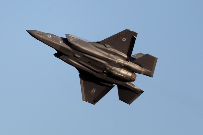 Israel's F-35 Lightning II fighter jet performs during an air show at the graduation ceremony of Israeli Air Force pilots at the Hatzerim base in the Negev desert, near the southern city of Beer Sheva, on June 29, 2023. (Photo by JACK GUEZ / AFP)