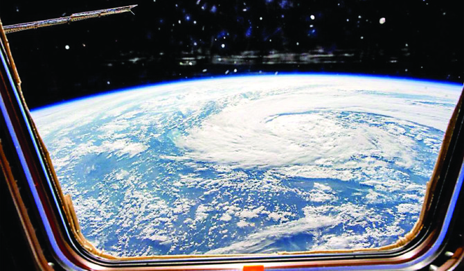 Photo of Earth taken from space by Saudi astronaut Ali Alqarni during his first space mission. (Twitter/saudispace)