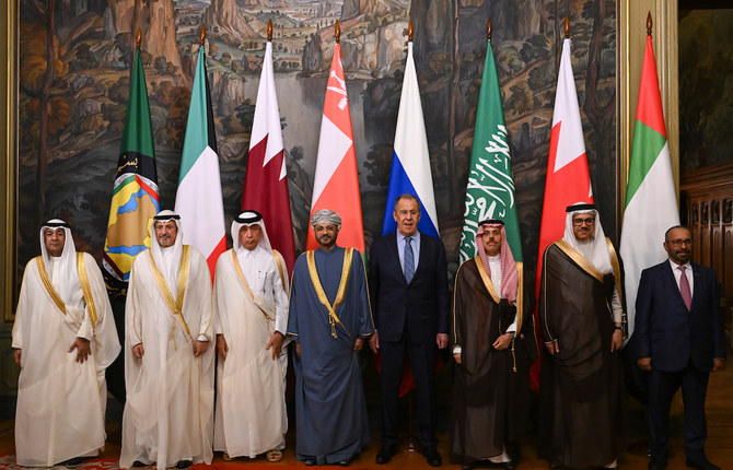 The sixth joint ministerial meeting of strategic dialogue between the Gulf countries and Russia. (AFP)