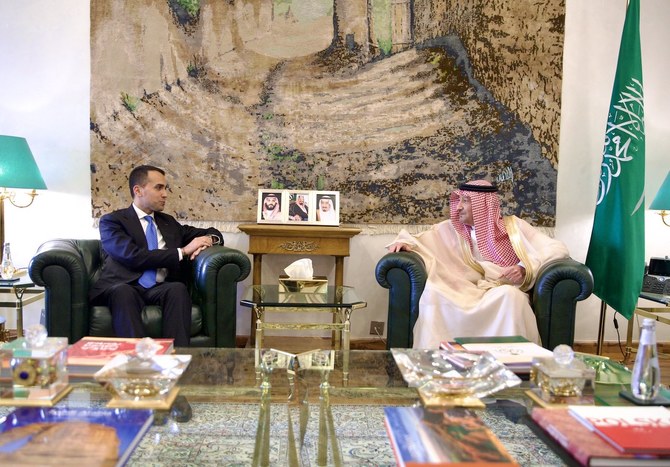 The first EU special representative for the Gulf region, Luigi Di Maio, meets with Waleed A. Elkhereiji, the vice minister of foreign affairs. (@KSAmofaEN)