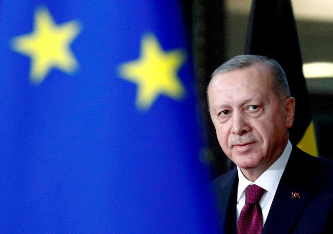 Turkish President Tayyip Erdogan arrives for a meeting with EU Council President Charles Michel in Brussels, Belgium March 9, 2020. (File/Reuters)