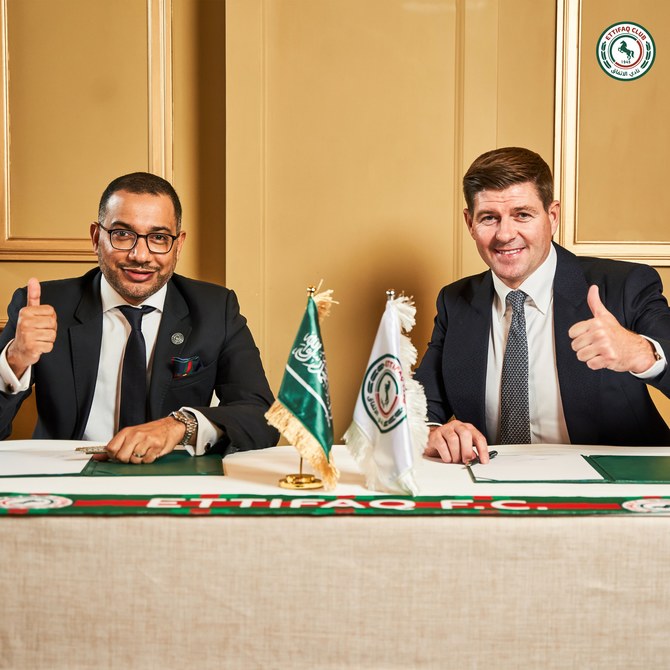 Former Liverpool captain Steven Gerrard is the latest star name to make the move to Saudi Arabia after signing a deal to become head coach of Al-Ettifaq. (Twitter/@akhbaar24sports)