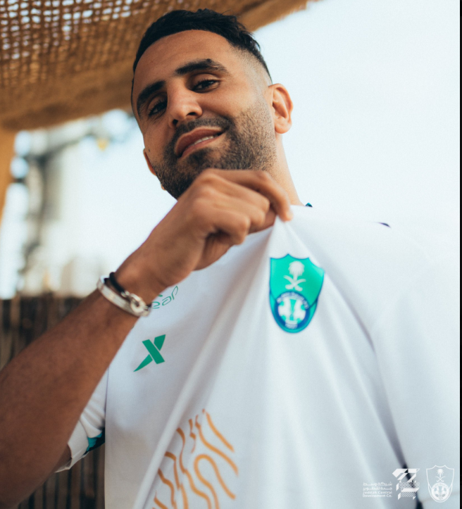 Algeria international Riyad Mahrez has become a former Manchester City player after signing a new contract to play for Saudi Arabia’s Al-Ahli football club on July 28, 2023. (Twitter/@ALAHLI_FCEN)