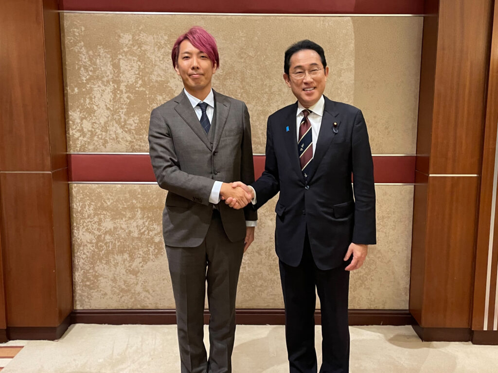 Prime Minister Kishida and the Head of Avex Saudi Arabia Entertainment during his visit to Saudi Arabia. (Photo by Ministry of Investment of Saudi Arabia, MISA).