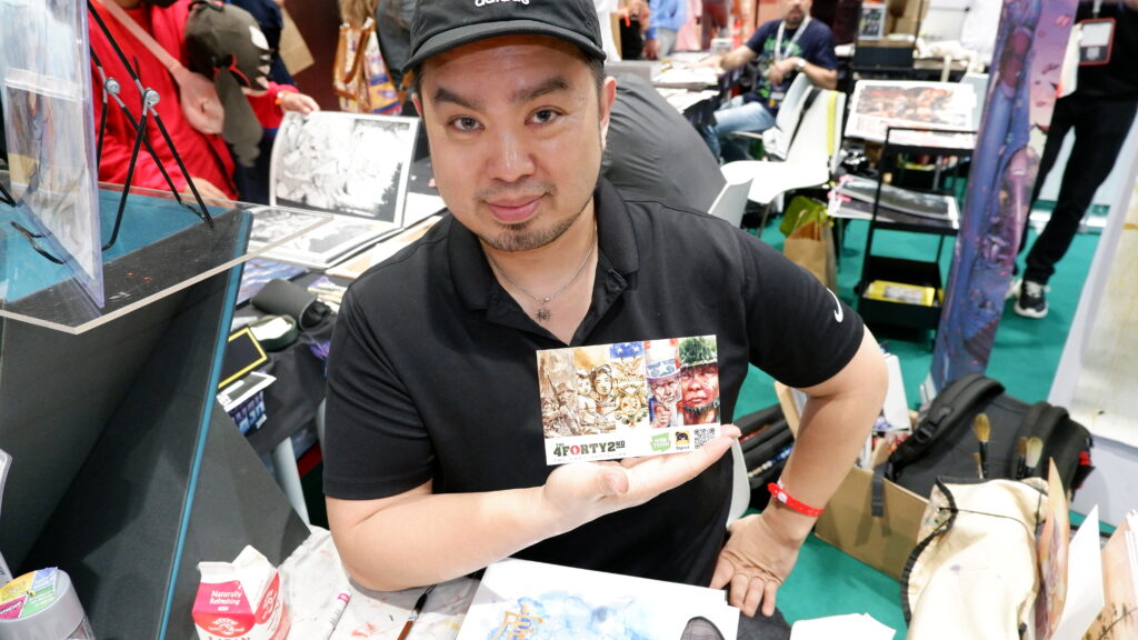 Tony Moy with his webcomic 