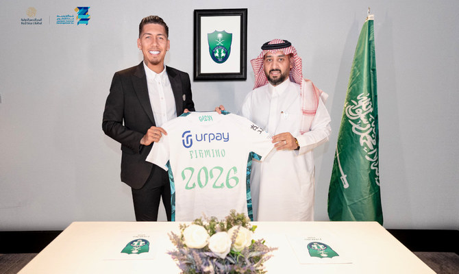 Roberto Firmino signed for Al-Ahli on Tuesday. (Twitter: @ALAHLI_FC)