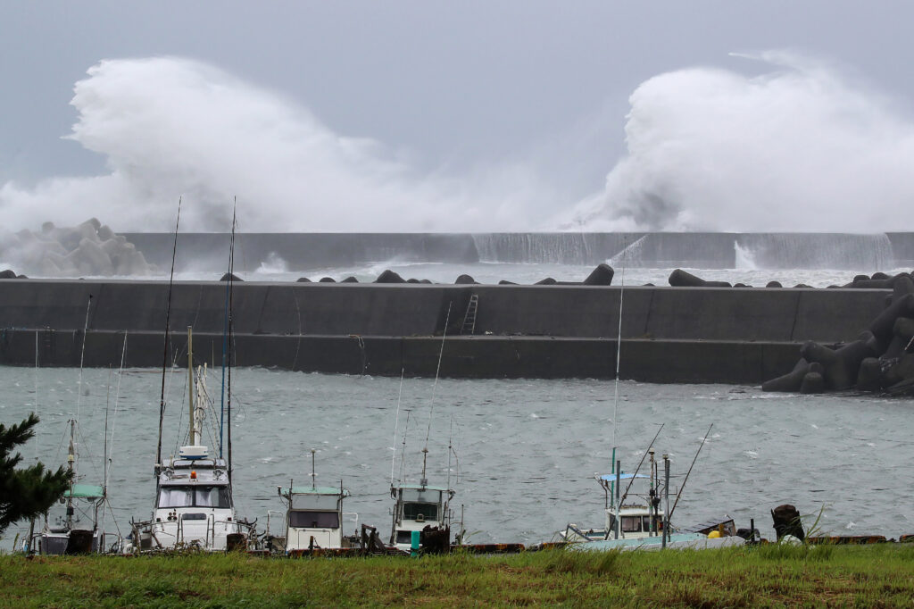 The typhoon is forecast to travel north and cross the Kinki region to reach the Sea of Japan on Tuesday night. (AFP)