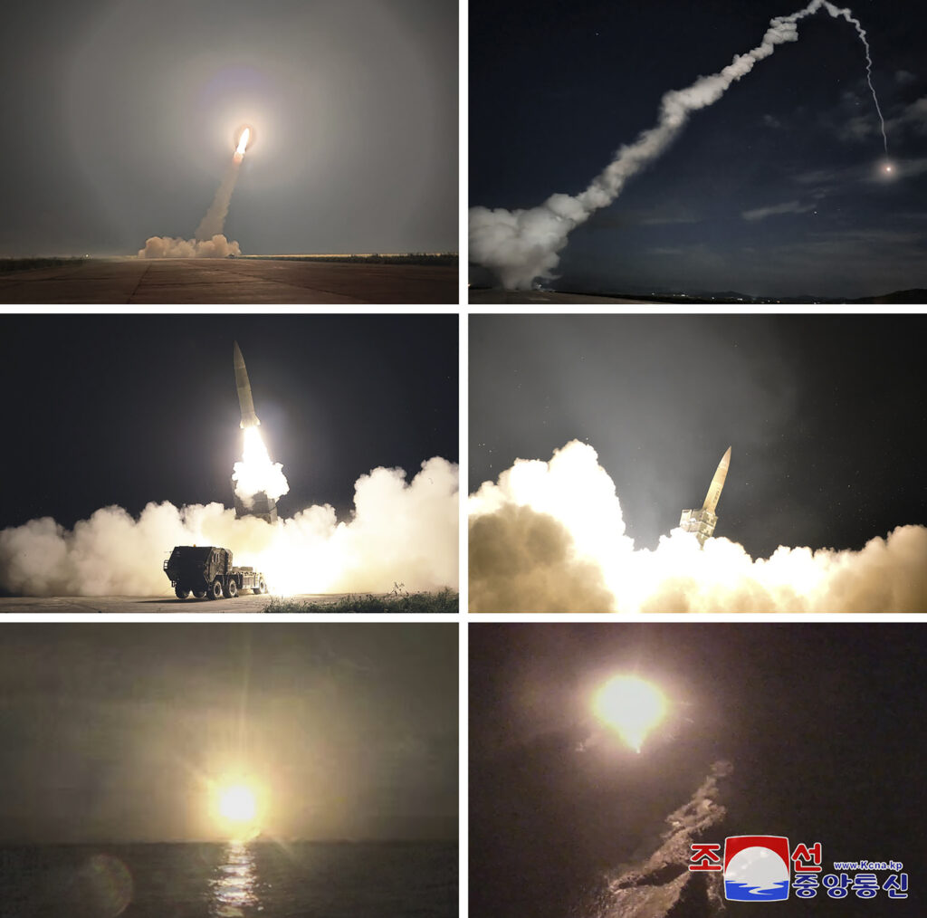 North Korea fired two short-range ballistic missiles into the Sea of Japan on Wednesday night. (AFP)