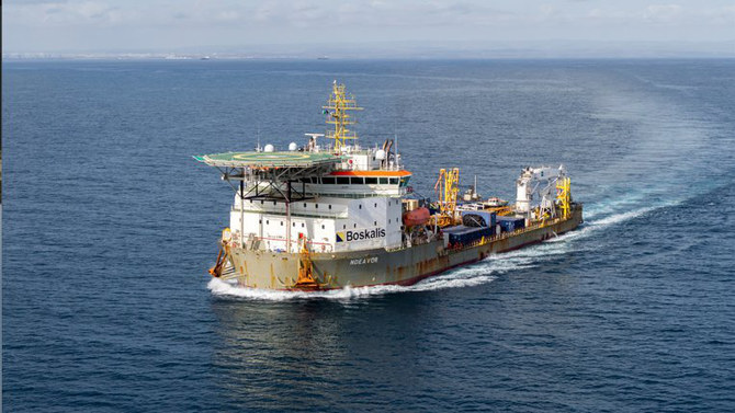 The support vessel Ndeavor en route to the Red Sea after UNDP and Boskalis signed the contract for the company's subsidiary SMIT Salvage to transfer 1.1 million barrels of oil from the decaying FSO Safer to a replacement vessel. (Supplied)