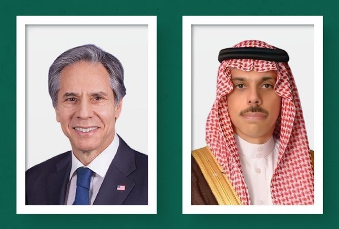 Minister of Foreign Affairs Prince Faisal bin Farhan received a phone call from US Secretary of State Anthony Blinken. (Twitter @MOFA)