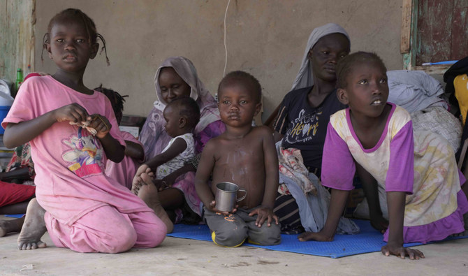 Internally displaced Sudanese reside in the Hasahisa secondary school on July 10, 2023, transformed to house people fleeing violence in the war-torn country. (AFP/File)