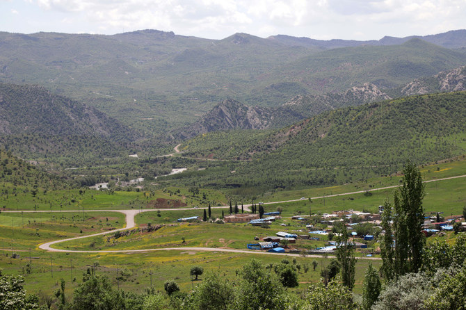 Mountains overlook the village of Hiror near the Turkish border in northern Iraq's autonomous Kurdish region, where firefights occur between the Turkish army and fighters from the Kurdistan Workers' Party. (File/AFP)