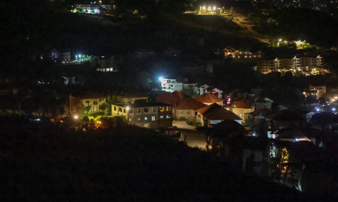 A view shows residential houses in Chbaniye, near the area where Air Force helicopter crashed, as pictured from Hammana, Lebanon August 23, 2023. (Reuters)