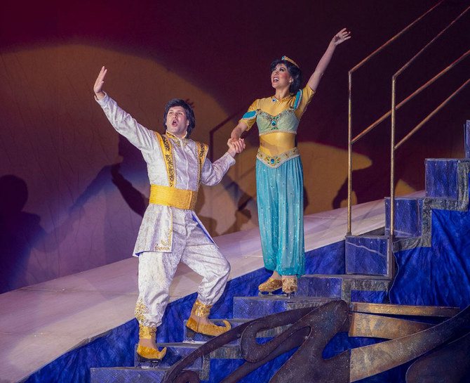 Aladdin and Jasmine performance during the ‘Disney on Ice show’. (Saad Al-Dosari)