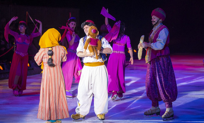 Aladdin and Jasmine performance during the ‘Disney on Ice show’. (Saad Al-Dosari)