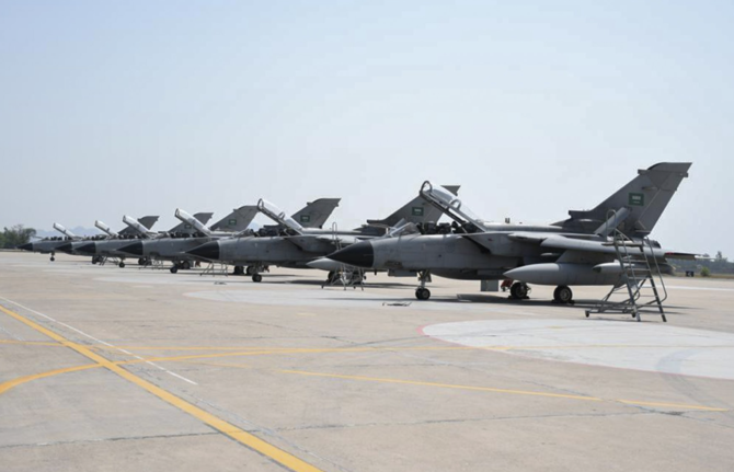 A Tornado fighter aircraft crashed during a training mission in the Eastern Province on Monday, Saudi Arabia’s Ministry of Defense has said. (File/MoD)