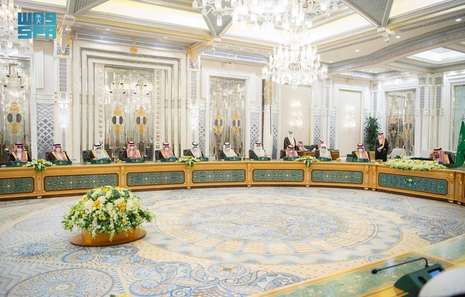 Saudi Arabia’s King Salman chairs the Cabinet meeting on Tuesday. (SPA)