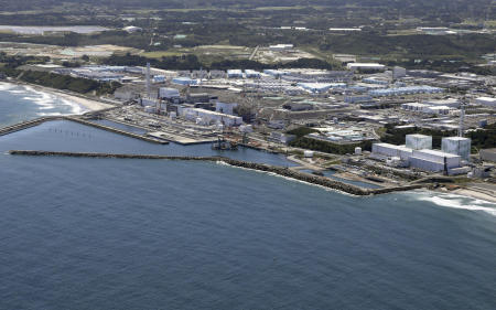 This aerial view shows the Fukushima Daiichi nuclear power plant in Fukushima, northern Japan, on Aug. 22, 2023. (Kyodo News via AP)