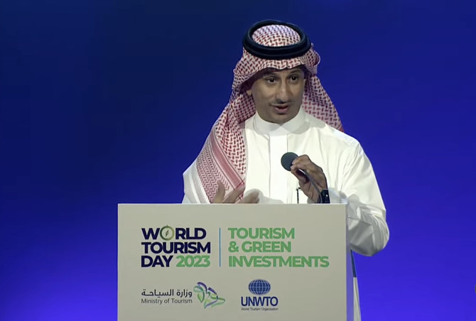 Saudi Minister of Tourism Ahmed Al-Khateeb announced the inauguration of the Riyadh School for Tourism and Hospitality at the UN World Tourism Organization’s World Tourism Day 2023 in Riyadh. (Supplied)