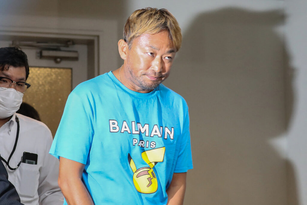 Former Japanese lawmaker GaaSyy, charged with intimidating celebrities in online videos, denied some of the charges. (AFP)