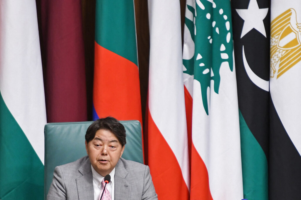 Hayashi stated that Japan will continue to support Palestine and its refugees through its own initiatives such as the “Corridor for Peace and Prosperity.” (AFP)
