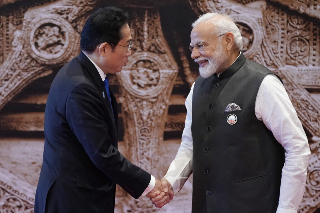 Kishida and Modi agreed to work together to maintain and strengthen a free and open international order based on the rule of law. (AFP)