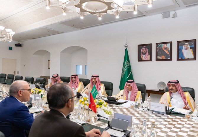 Saudi Foreign Minister Prince Faisal bin Farhan on Sunday met with his Tunisian counterpart Nabil Ammar in Riyadh. (@KSAmofaEN)