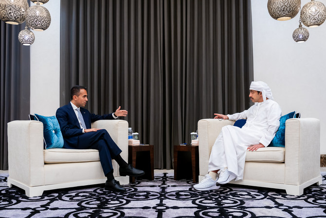 UAE FM Sheikh Abdullah bin Zayed Al-Nahyan and EU special envoy for the Gulf Luigi Di Maio. (WAM)