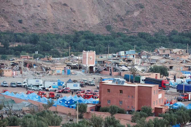 A view of damaged structures in the aftermath of a deadly earthquake in Talat N’Yaaqoub, Morocco on Sept.15, 2023. (Reuters)